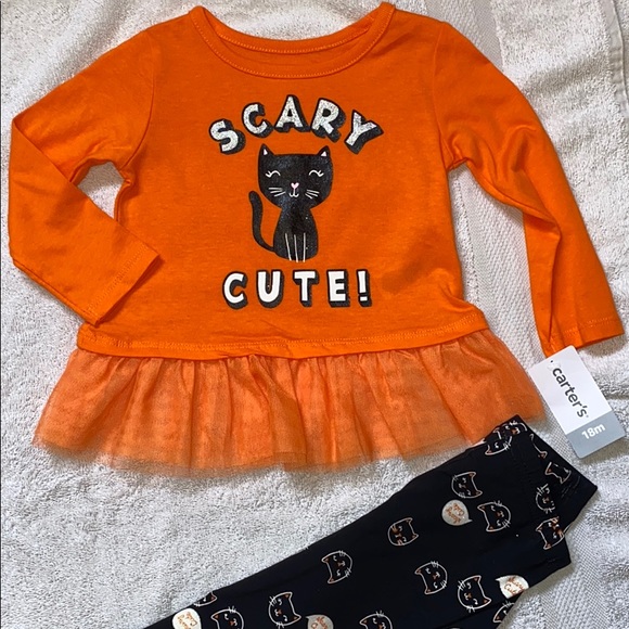 🎃 New Carter’s Halloween Scary & Cute Cat Top & Legging Set - Picture 6 of 11